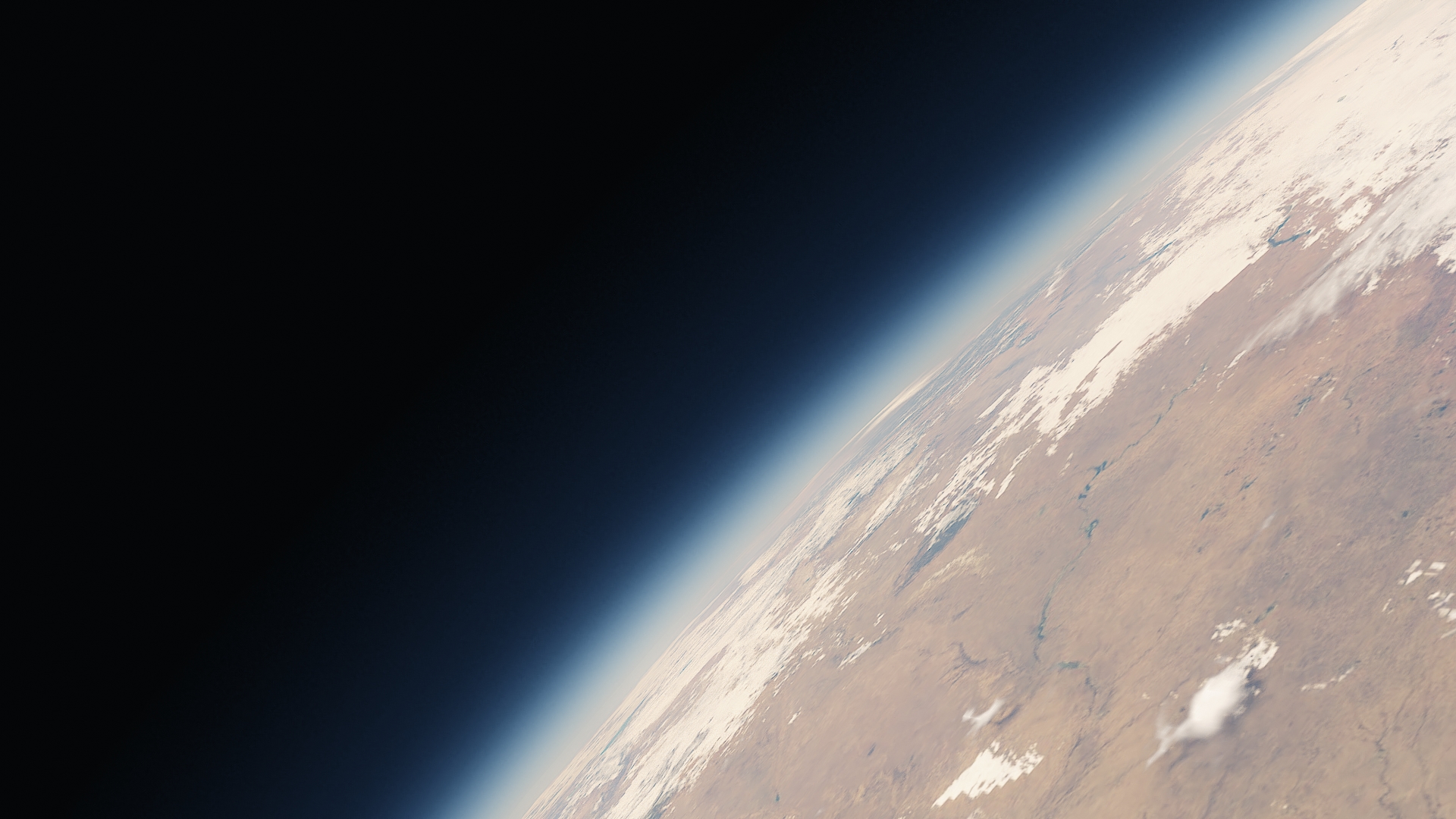 Earth from space showing the planet's curvature against the blackness of space
